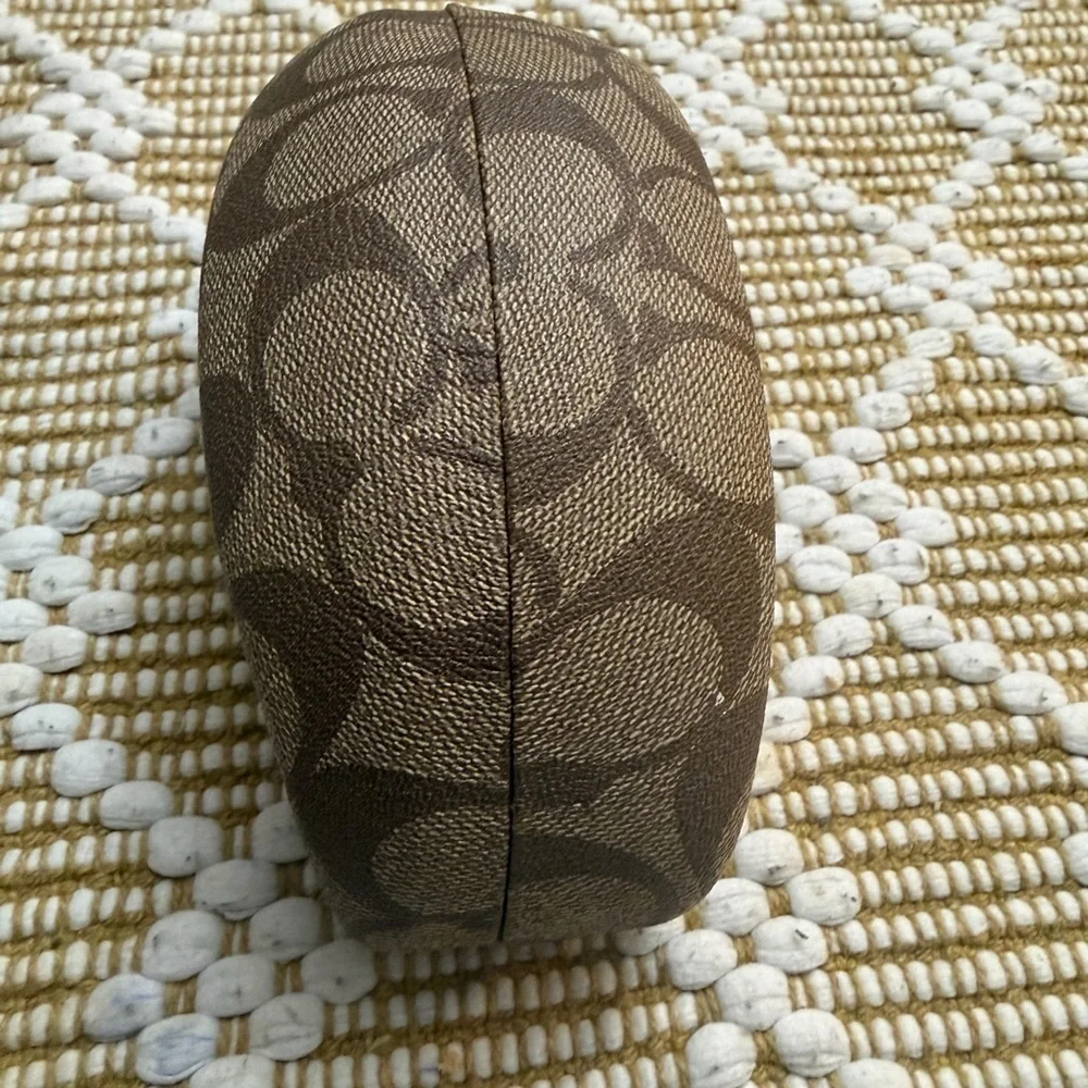 Coach Eyeglass Sunglasses Case Classic Logo Monogram Hard Clamshell Brown